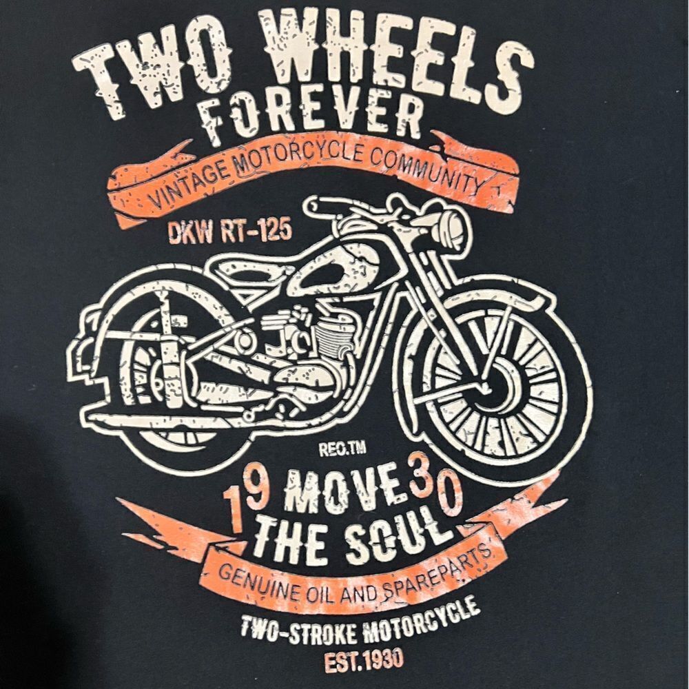 🔥🏍 TWO WHEELS FOREVER Vintage Motorcycle Community graphic- not Vintage or AOP - Picture 4 of 5